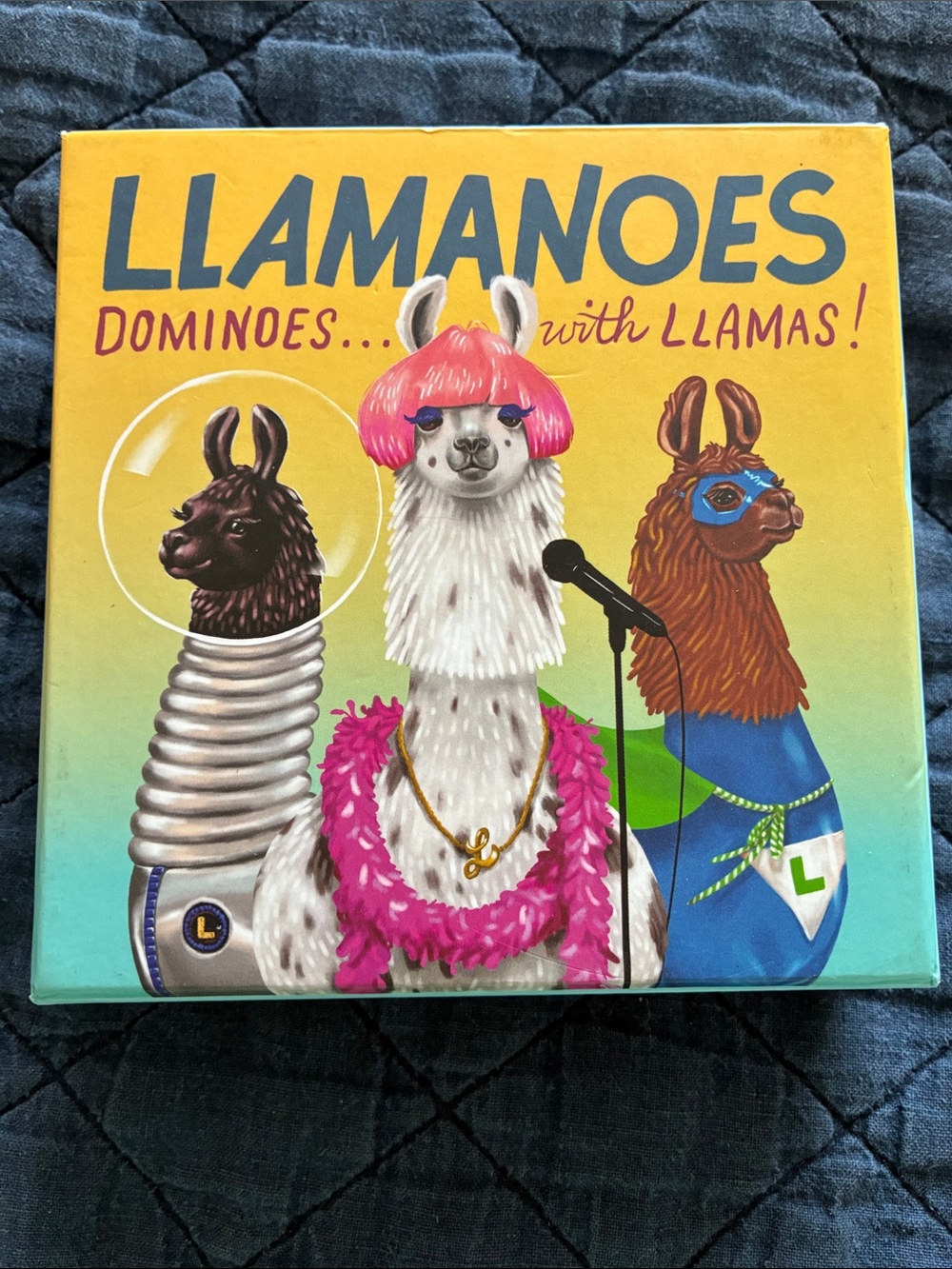 Chronicle Books LLAMANOES Dominoes — Yellow, Pink, Blue Artwork